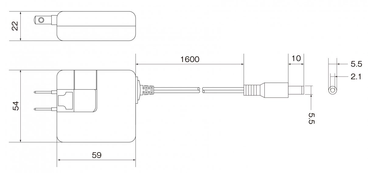 FP-ACアダプター12V1A_寸法