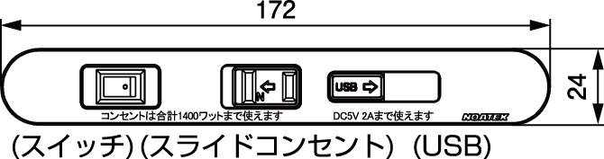 NSC-USB5707USB2A寸法正面