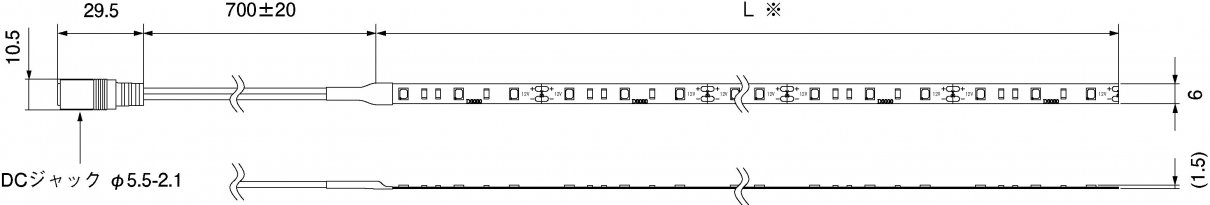 N-LED612Tの外観寸法図